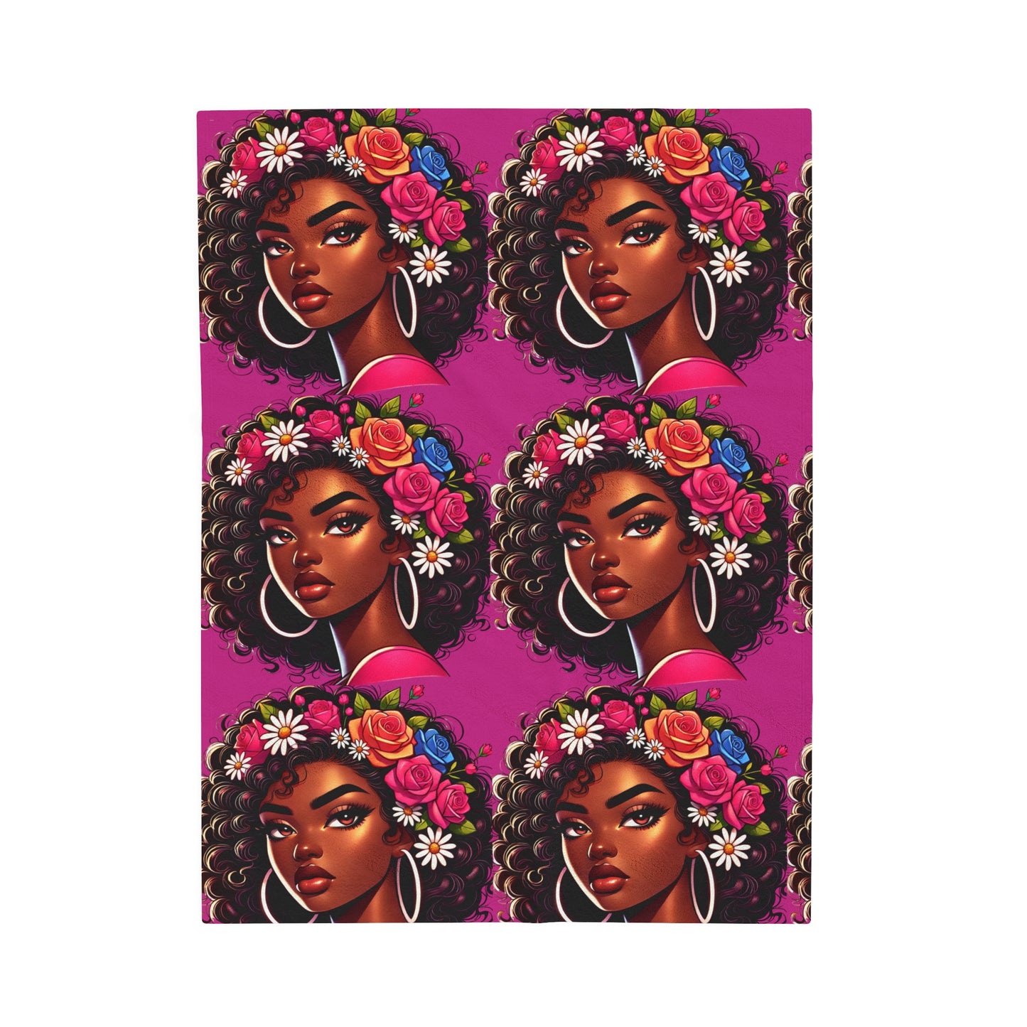 Flower Girl Velveteen Plush Blanket