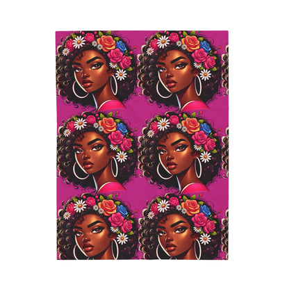 Flower Girl Velveteen Plush Blanket