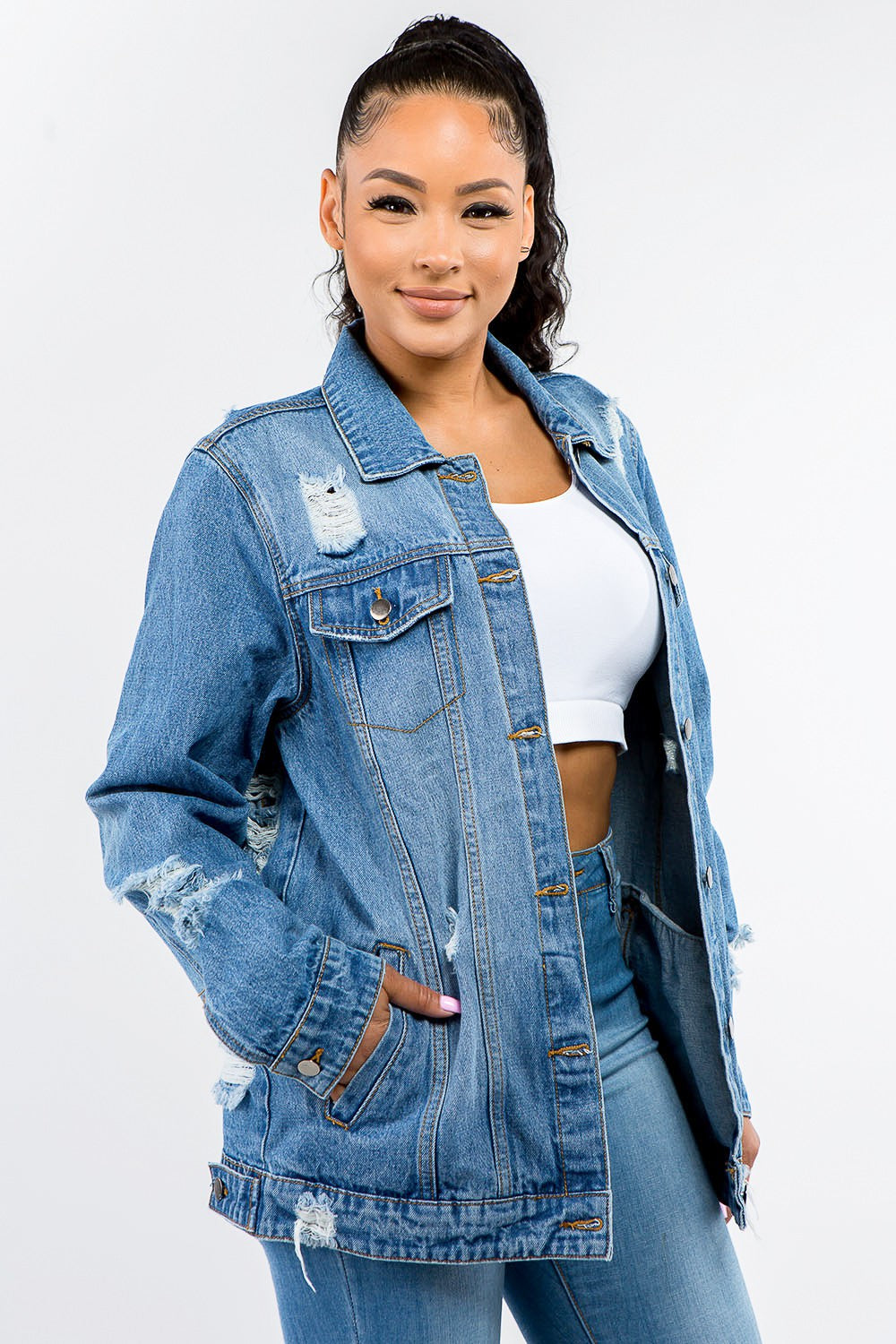 Distressed Denim Jacket